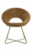 DINING CHAIR CARAMEL VELVET GOLD LEG - CHAIRS, STOOLS